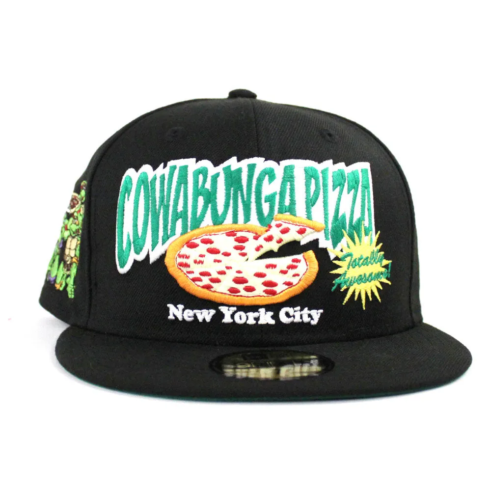 Cowabungapizza The Teenage Mutant Ninja Turtles New Era 59Fifty Fitted Hat (Black Green Under Brim)