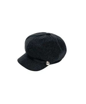 CREVE NINE: Leather Rope Marine Cap - Charcoal