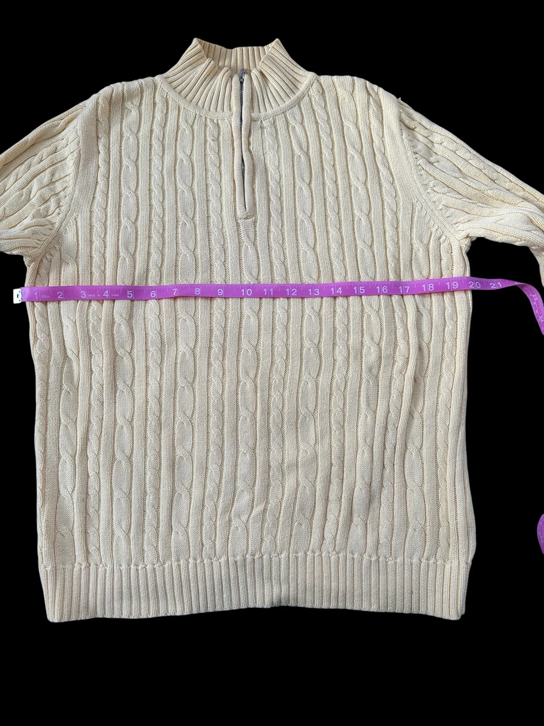 Croft & Barrow Yellow Cable Knit Sweater