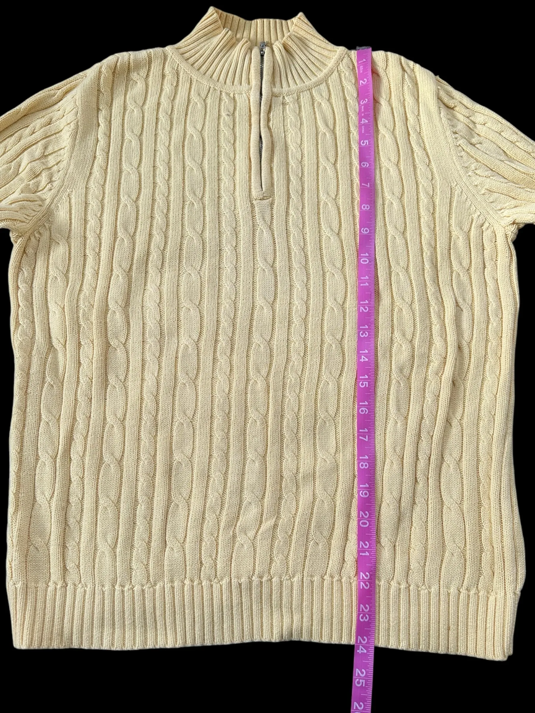 Croft & Barrow Yellow Cable Knit Sweater