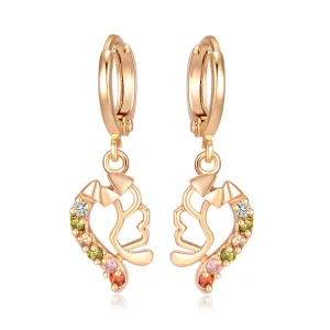Cubic Zirconia & 18K Gold-Plated Geometric Drop Earrings