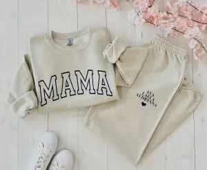 Custom Mama Matching Sweatsuit with Personalized Names