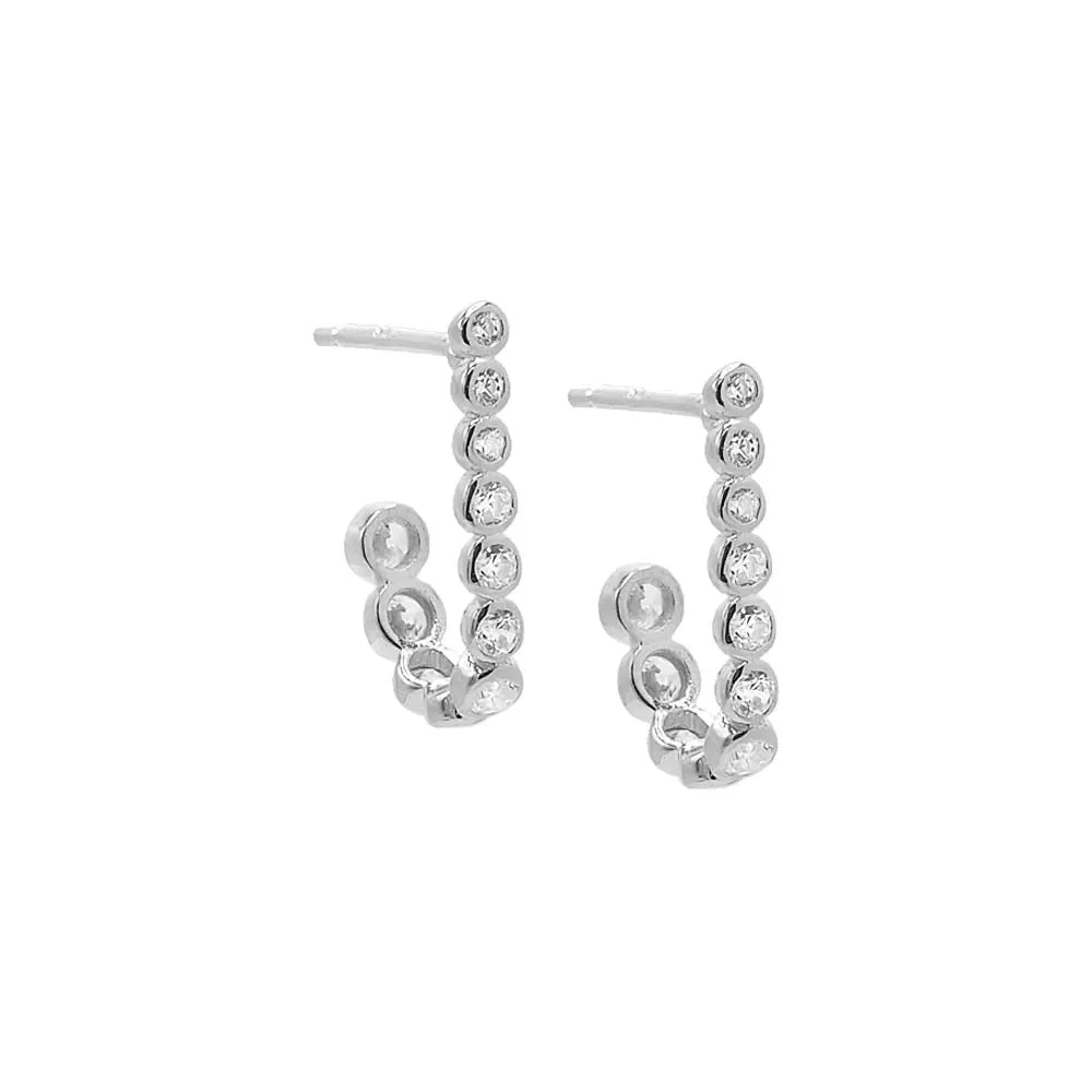 CZ Bezel U Shape Stud Earring