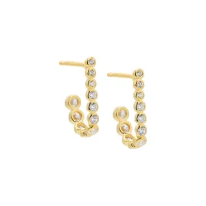 CZ Bezel U Shape Stud Earring