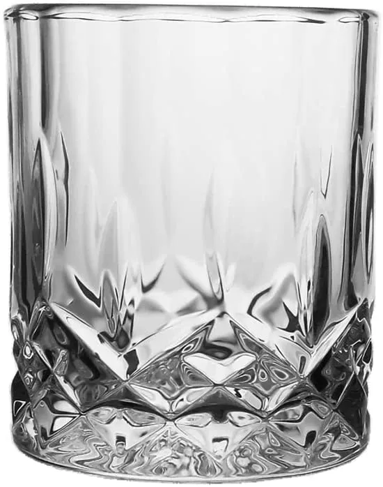 (D) Crystal Decanter Design at Bottom Set with 6 Cups Clear