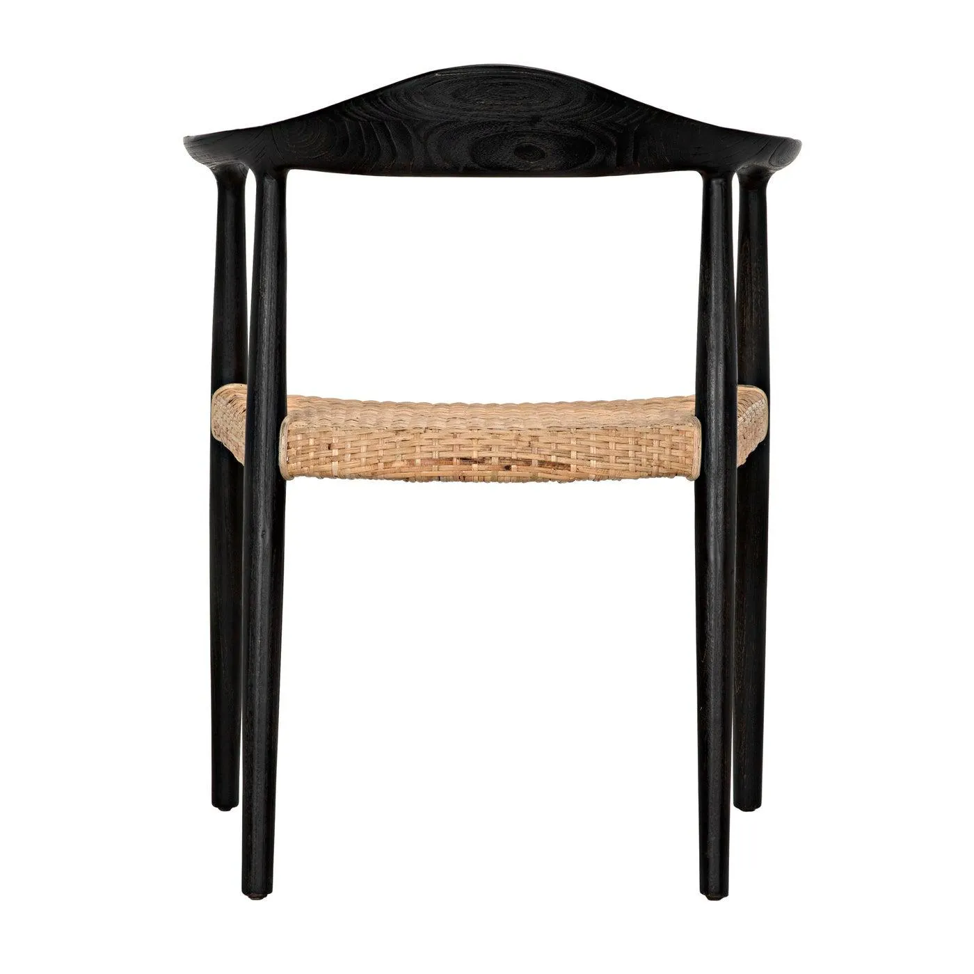 Dallas Chair, Black Burnt with Rattan by Noir