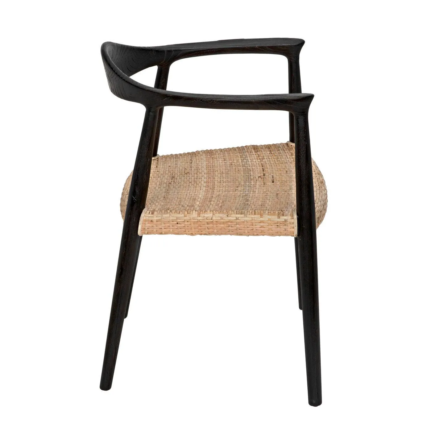 Dallas Chair, Black Burnt with Rattan by Noir
