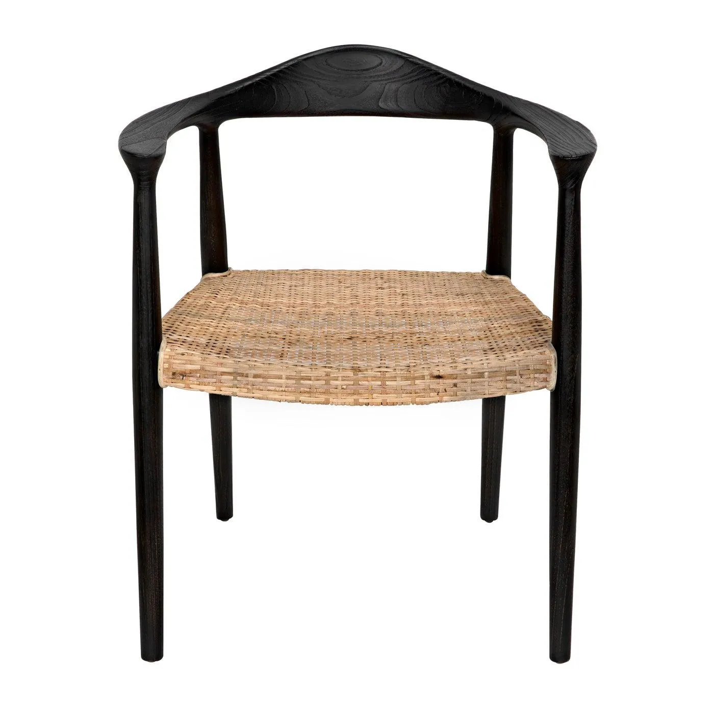 Dallas Chair, Black Burnt with Rattan by Noir