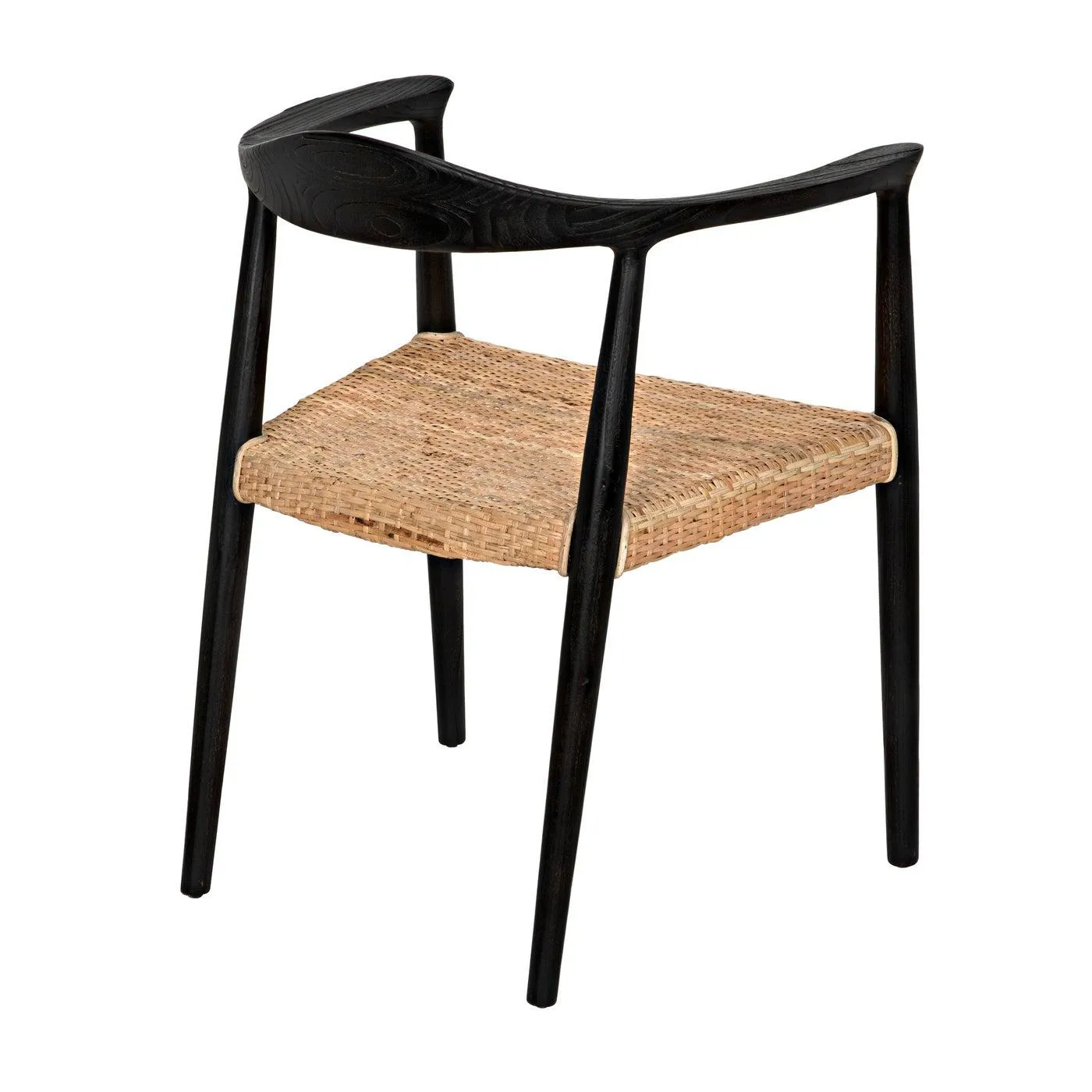 Dallas Chair, Black Burnt with Rattan by Noir