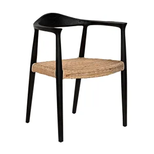 Dallas Chair, Black Burnt with Rattan by Noir