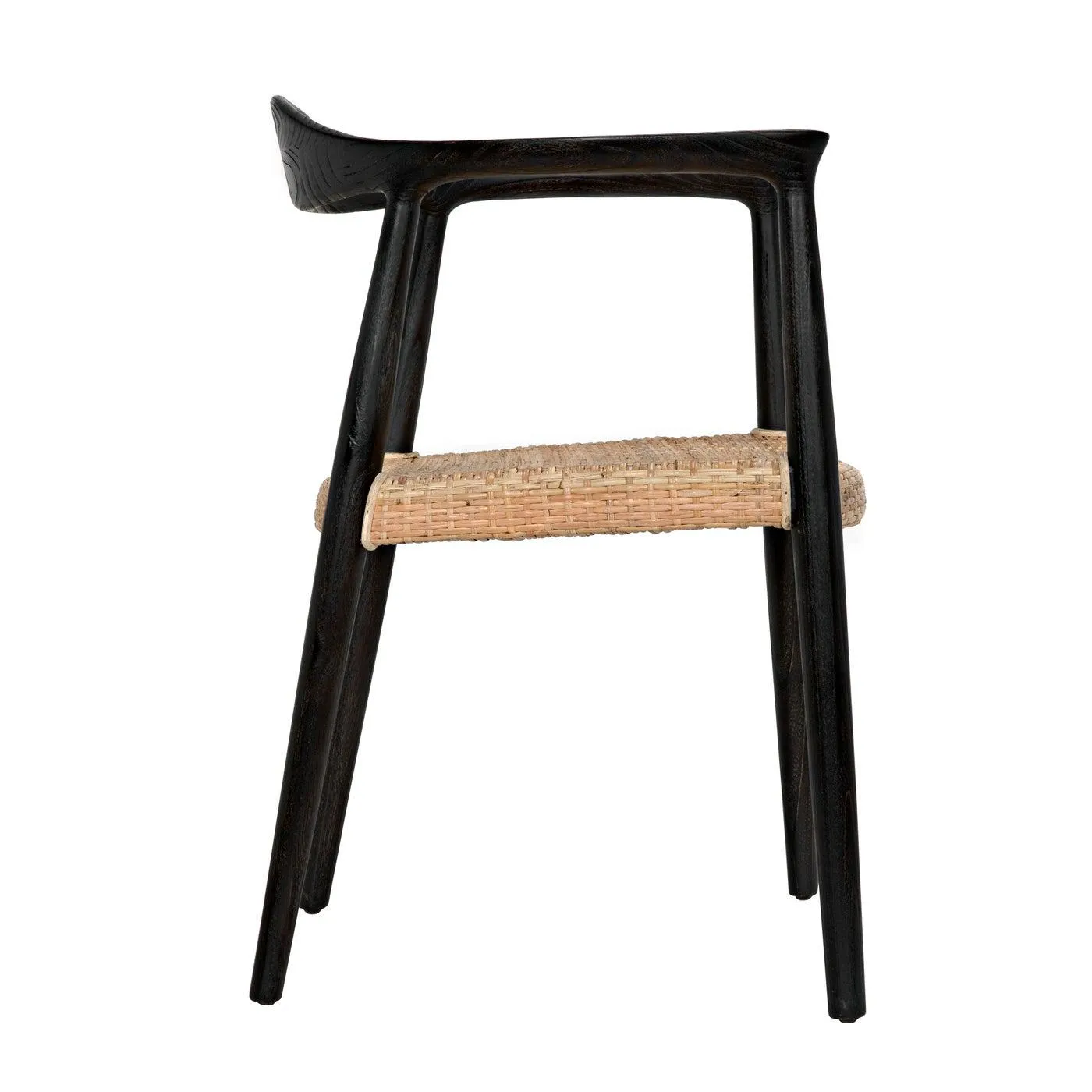 Dallas Chair, Black Burnt with Rattan by Noir