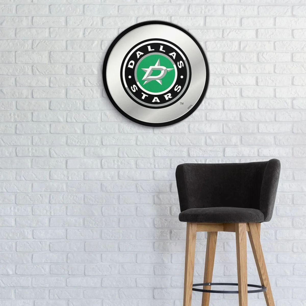 Dallas Stars: Secondary Logo - Modern Disc Mirrored Wall Sign