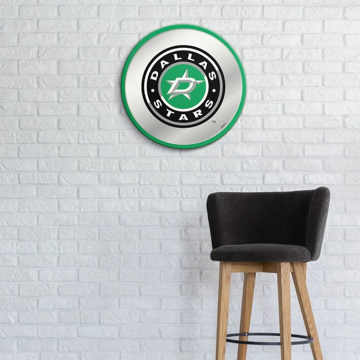 Dallas Stars: Secondary Logo - Modern Disc Mirrored Wall Sign