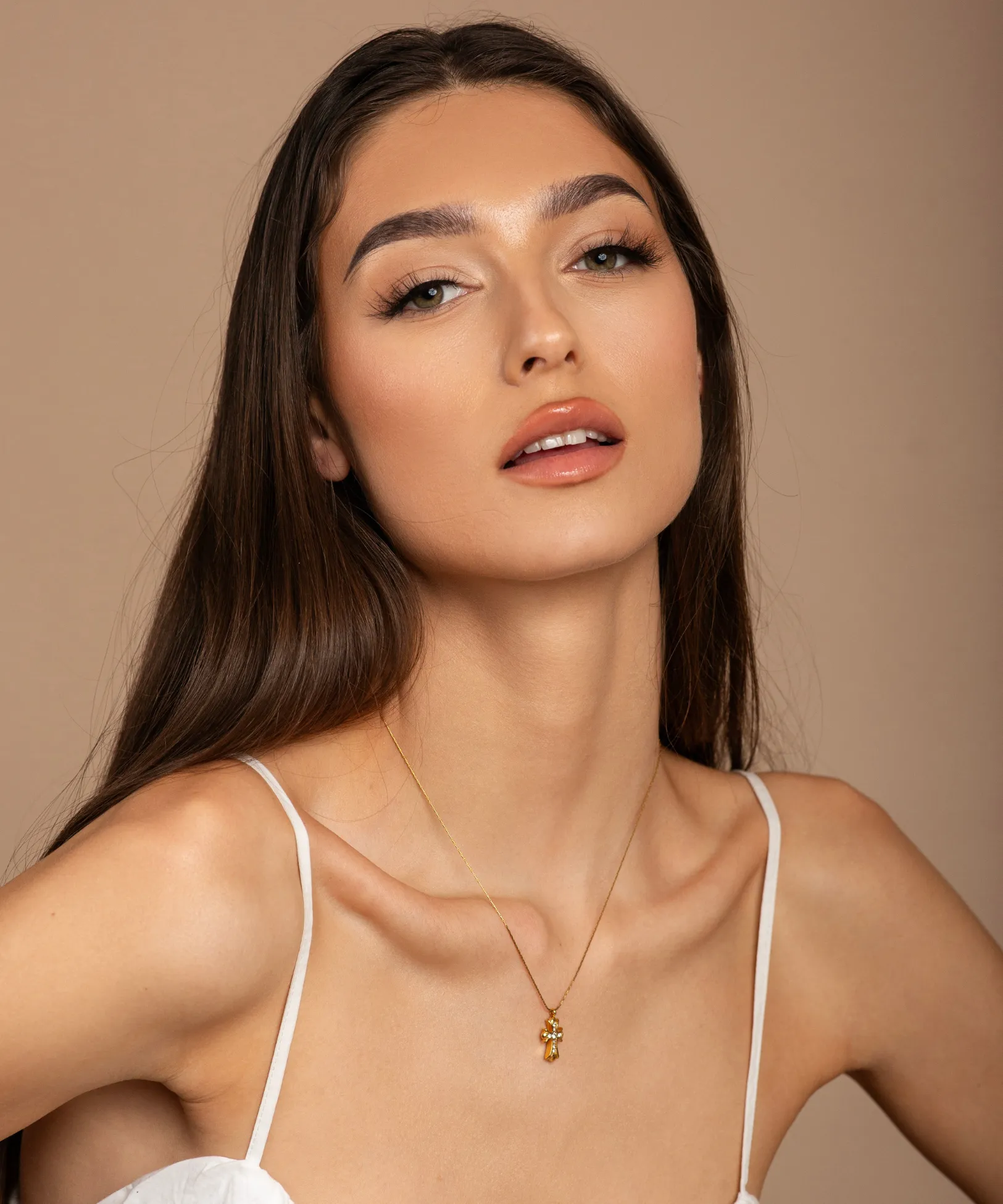 Daria Vintage Cross Pendant Necklace