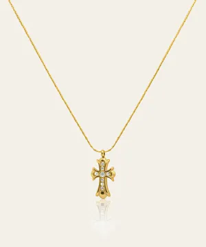 Daria Vintage Cross Pendant Necklace