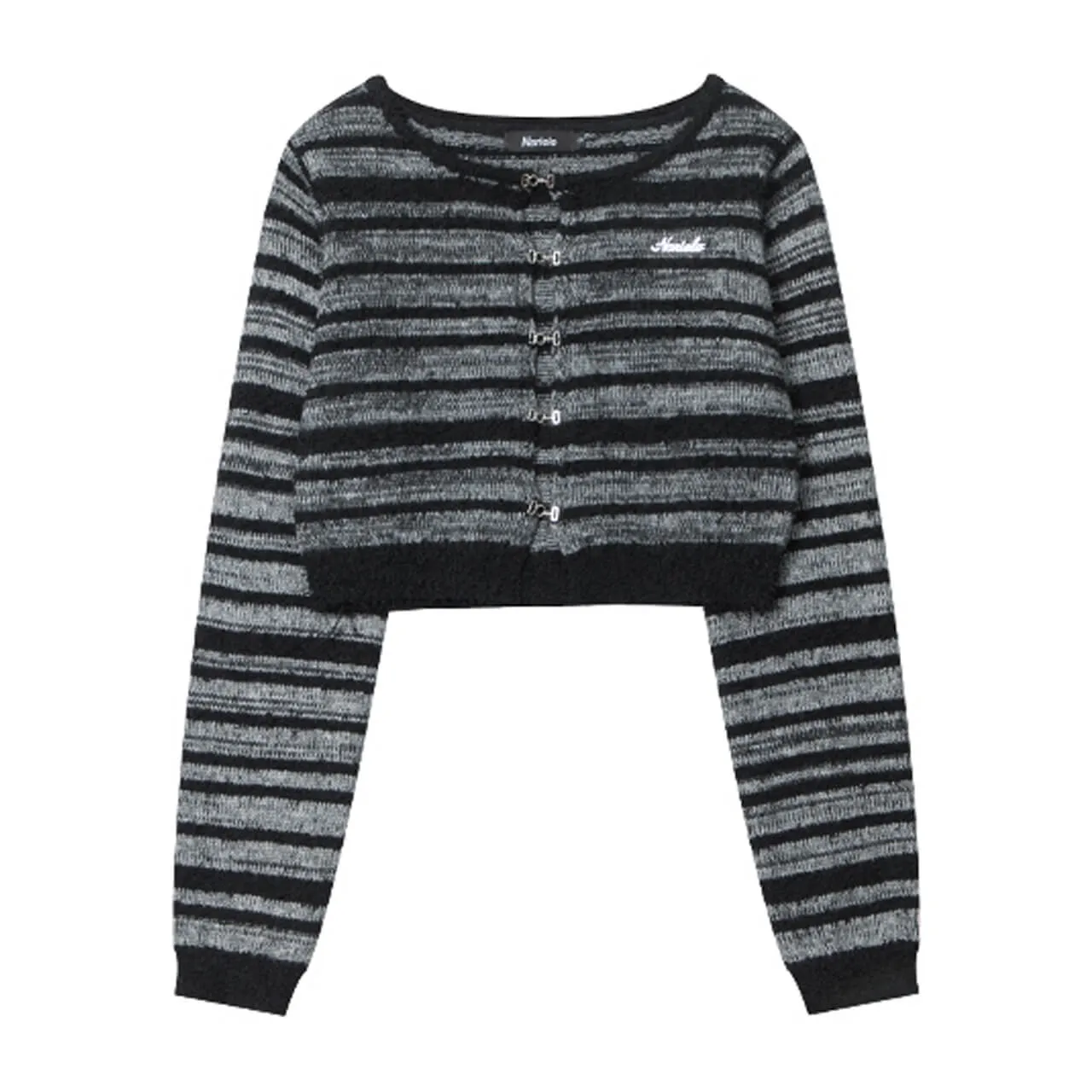 Dark Striped Cropped Top Y2K Cardigan for Women