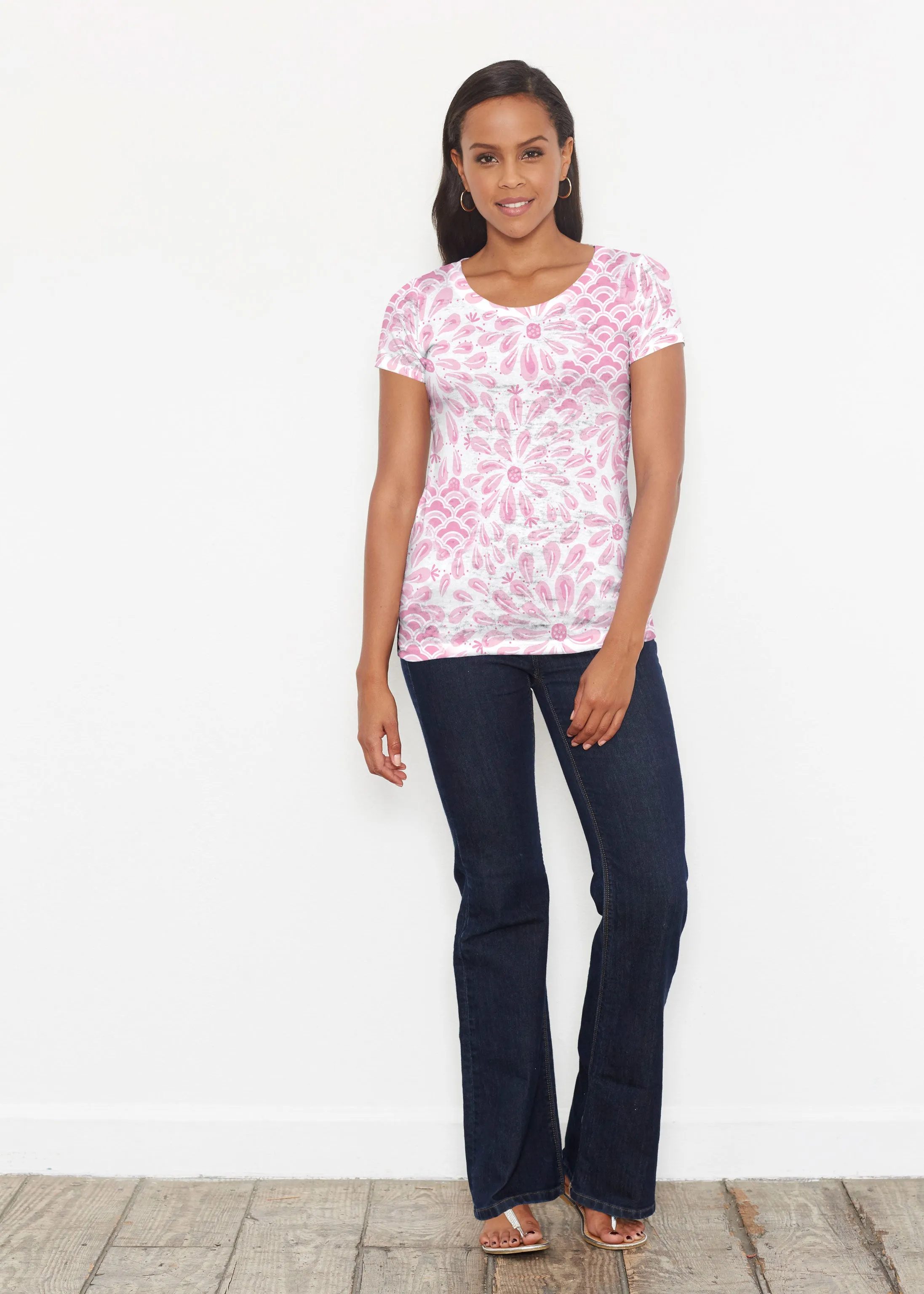 Daybreak Pink (8073) ~ Short Sleeve Scoop Shirt