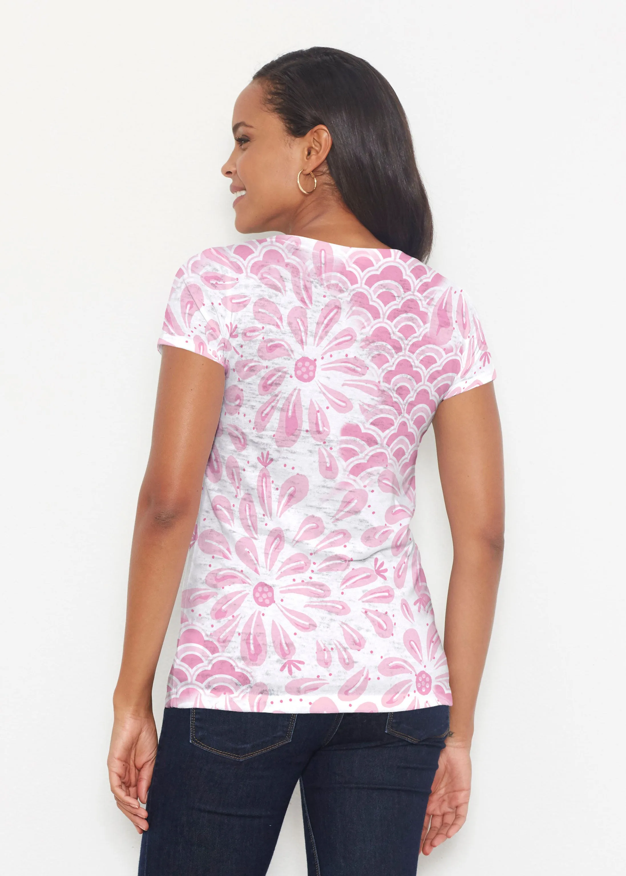 Daybreak Pink (8073) ~ Short Sleeve Scoop Shirt