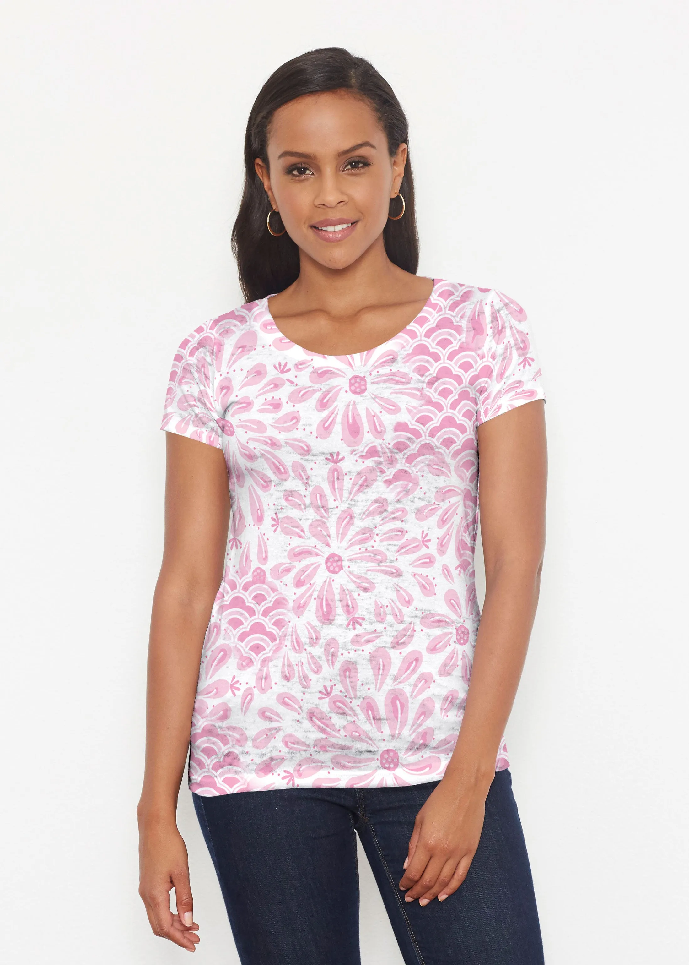 Daybreak Pink (8073) ~ Short Sleeve Scoop Shirt
