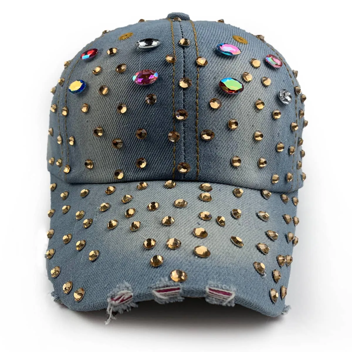 Desire Rhinestone Denim Baseball Hat