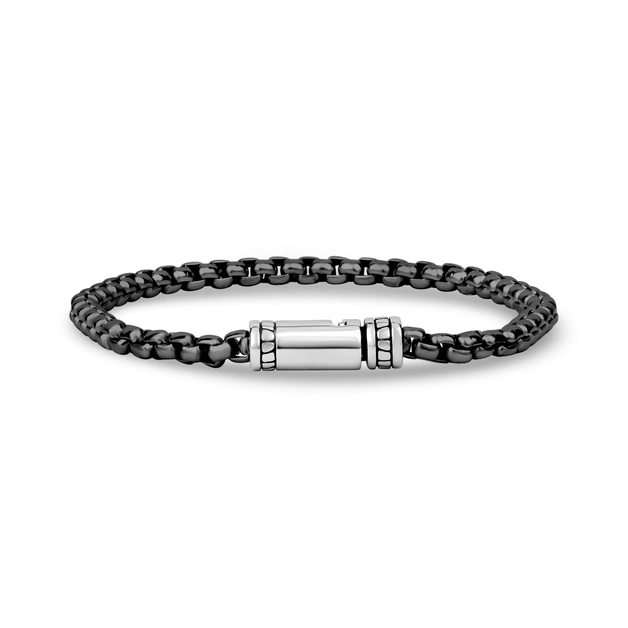 Detailed Round Box Link Bracelet | 4mm