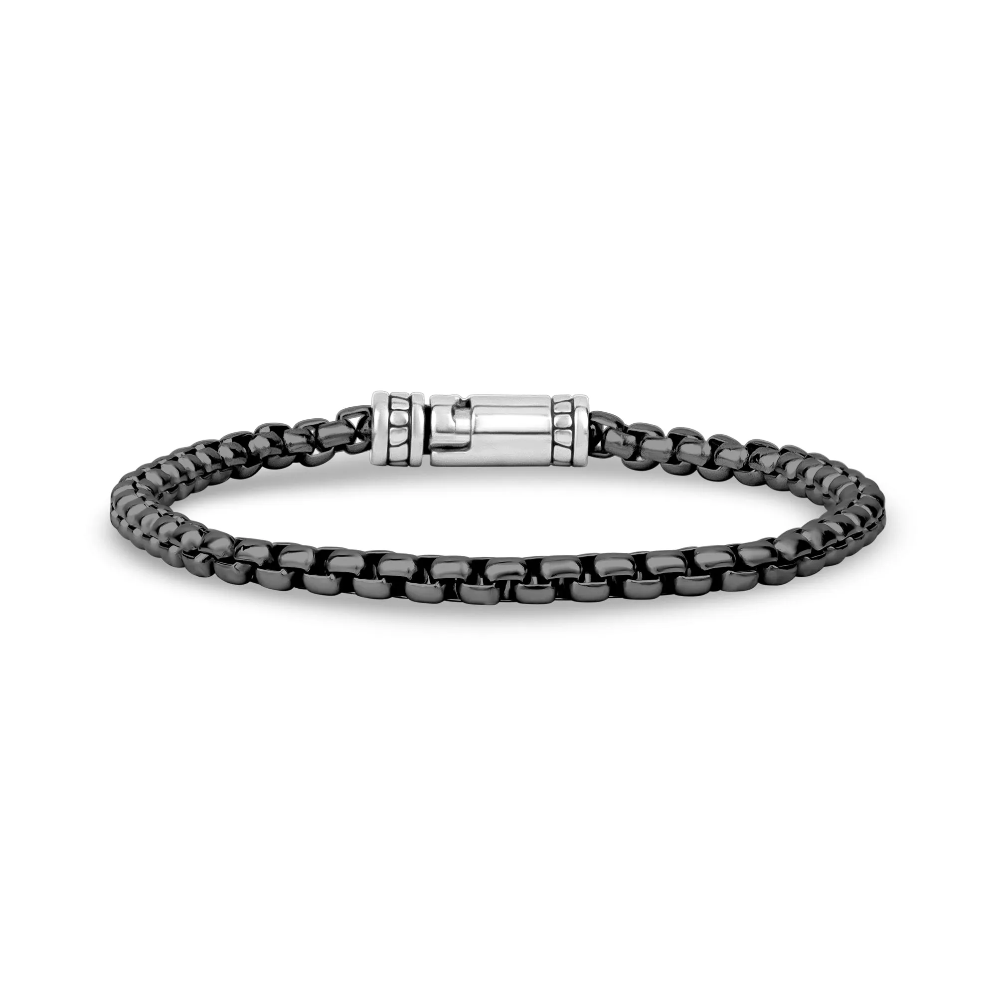 Detailed Round Box Link Bracelet | 4mm