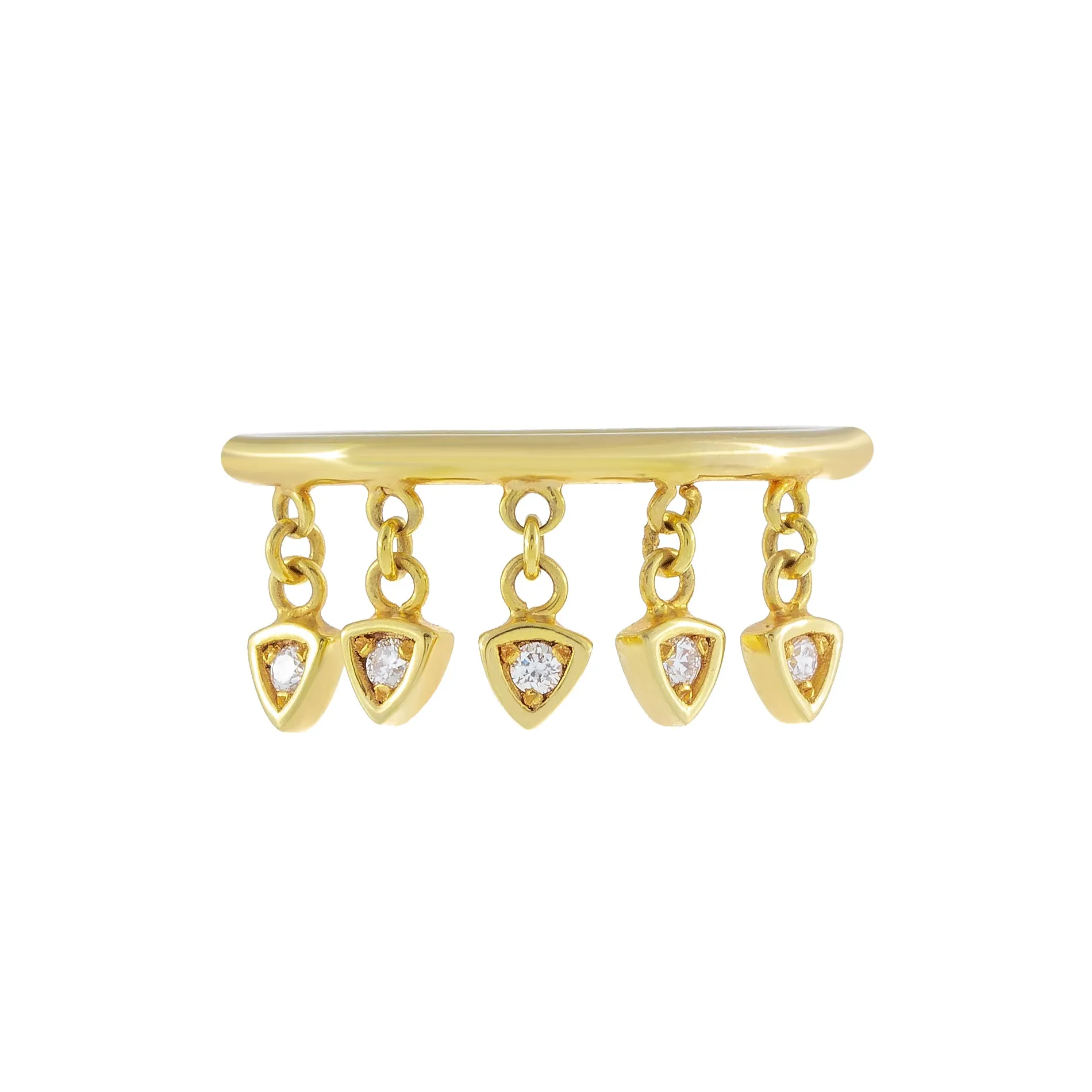 Diamond Dangling Charms Ring 10K