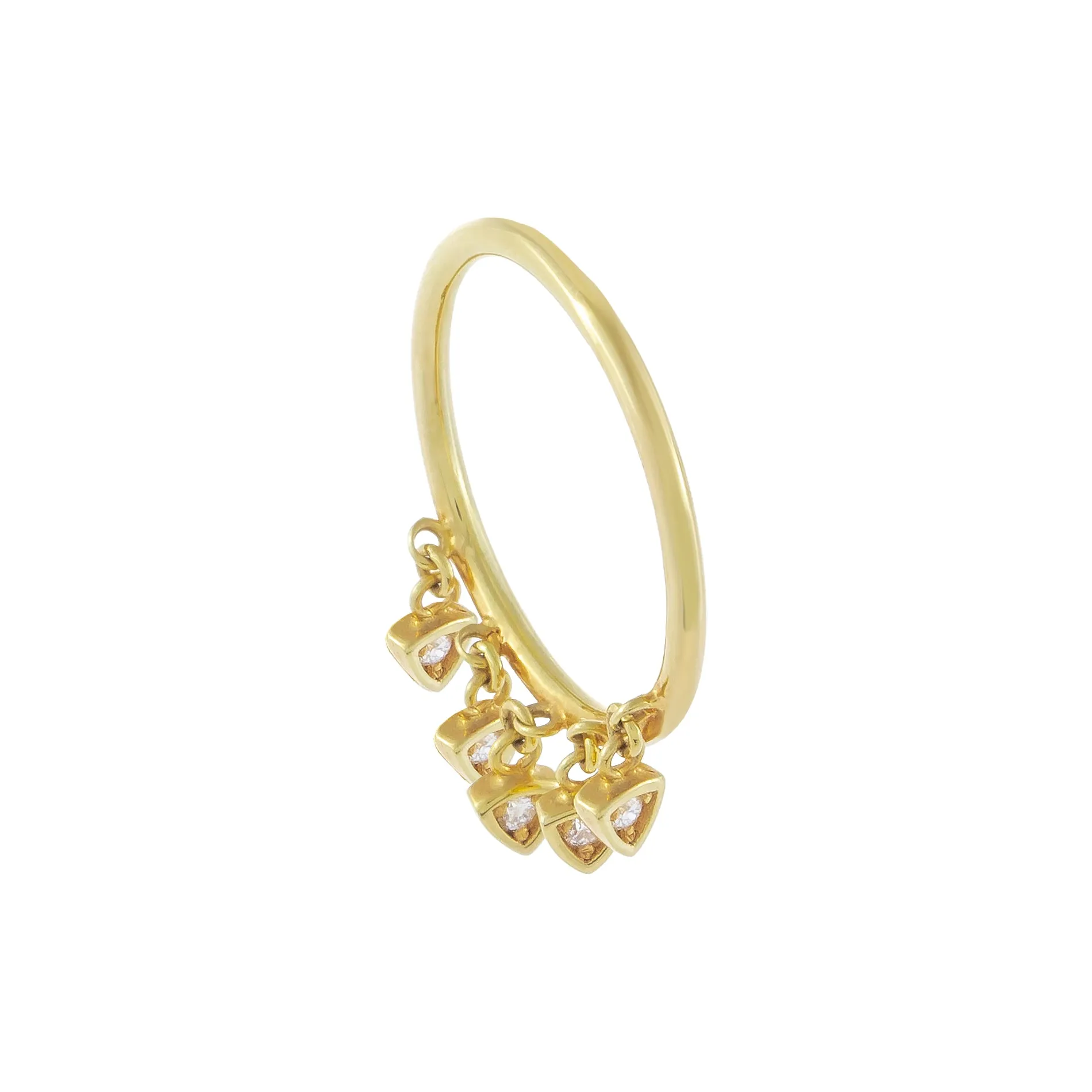 Diamond Dangling Charms Ring 10K
