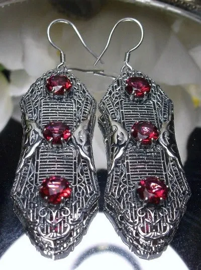 E42, Round Gem Earrings, Vintage Edwardian Jewelry Design#E42