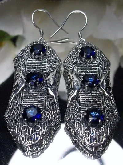 E42, Round Gem Earrings, Vintage Edwardian Jewelry Design#E42