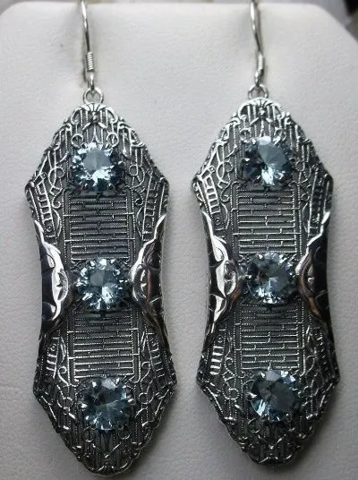 E42, Round Gem Earrings, Vintage Edwardian Jewelry Design#E42