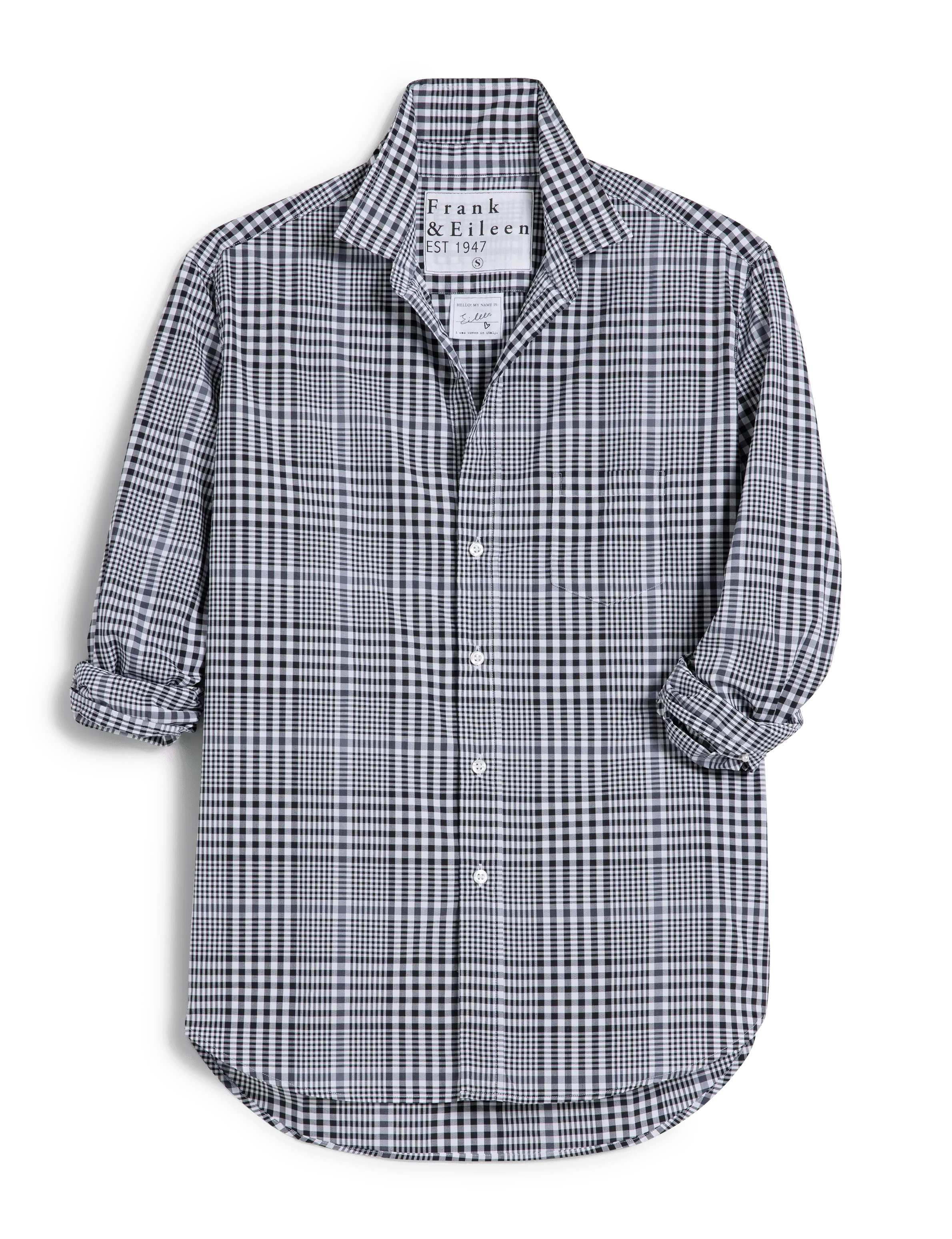EILEEN Black and White Check, Italian Cotton