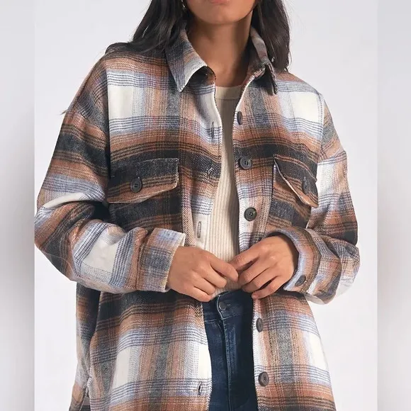 ELAN | Riley Plaid Shacket | M