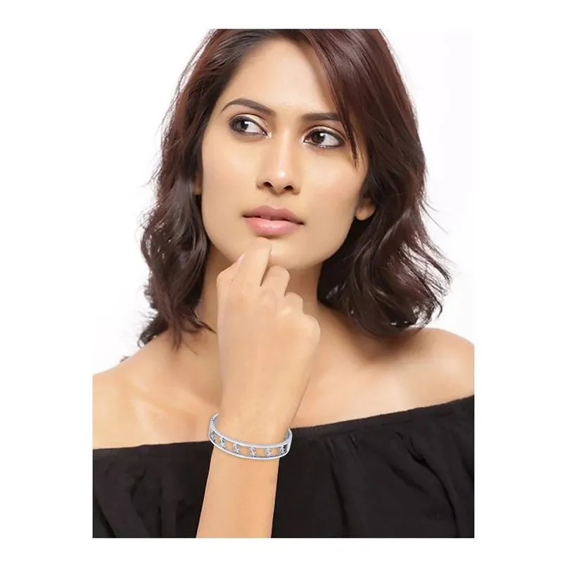 Elegant Anchor Stainless Steel Openable Bangle Cuff Kada Bracelet for Women