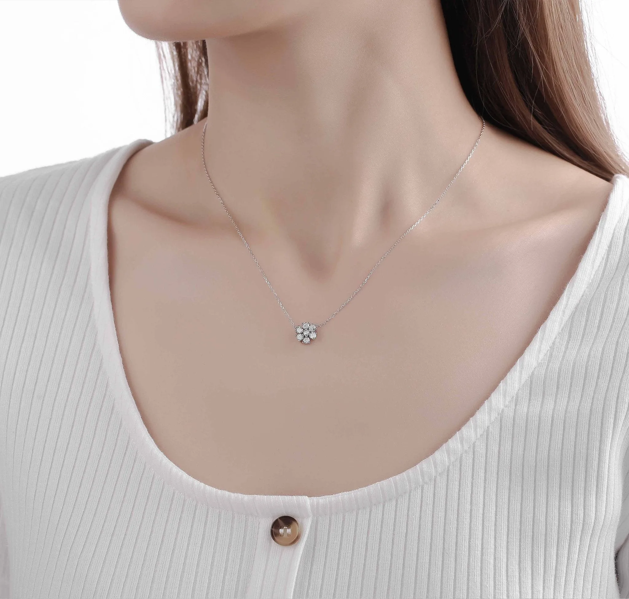Essentials 0.50ct Petite Necklace <br> NL-00308WHT