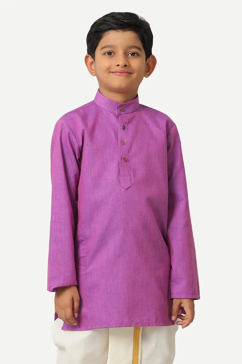 Exotic - Iris Purple Kurta and Panchakacham 2 In 1 Set For Kids | Uathayam