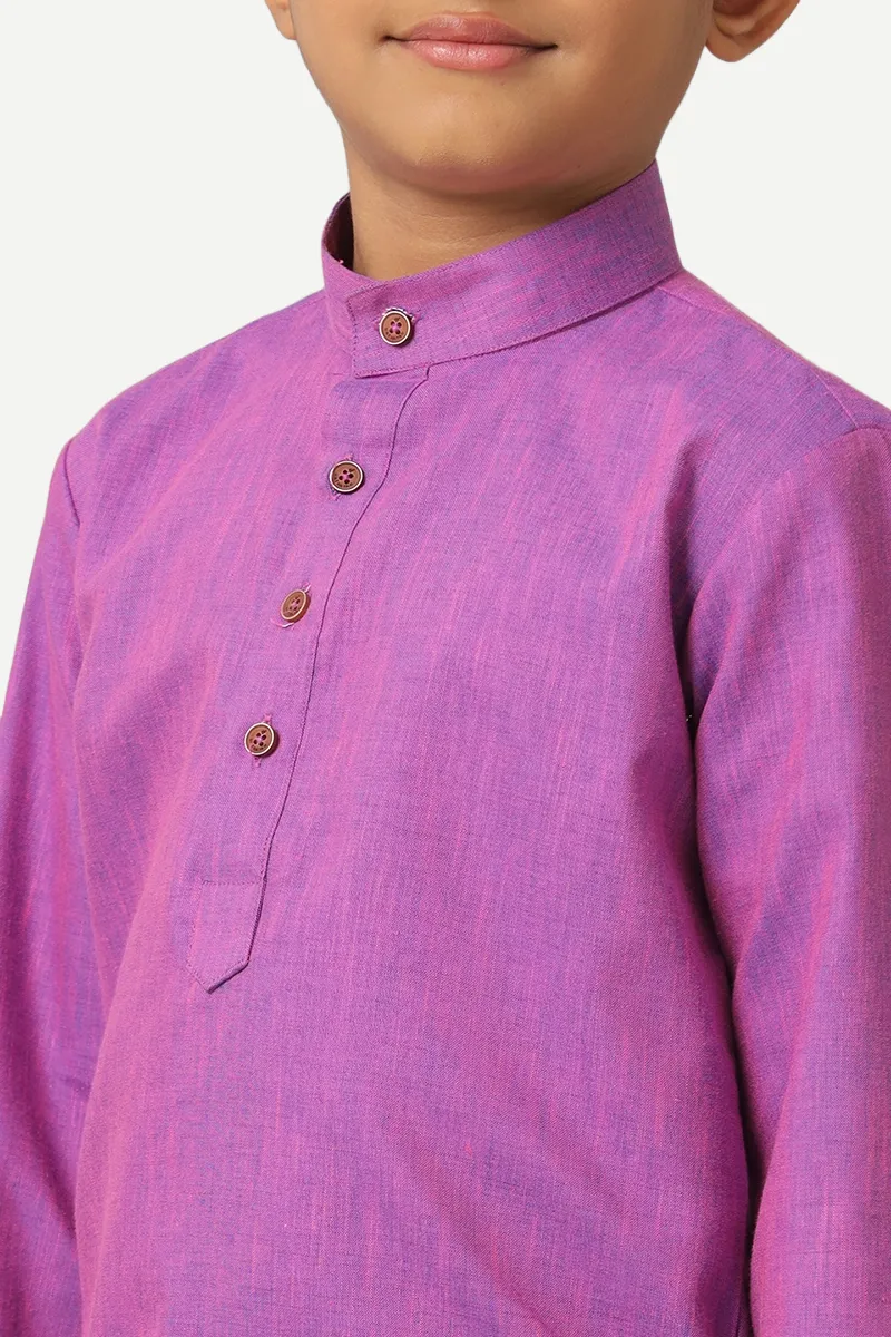 Exotic - Iris Purple Kurta and Panchakacham 2 In 1 Set For Kids | Uathayam