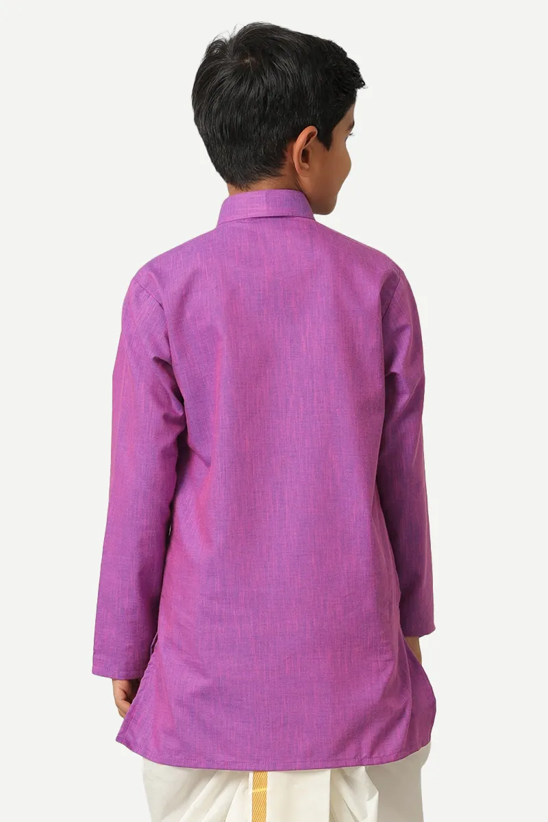 Exotic - Iris Purple Kurta and Panchakacham 2 In 1 Set For Kids | Uathayam