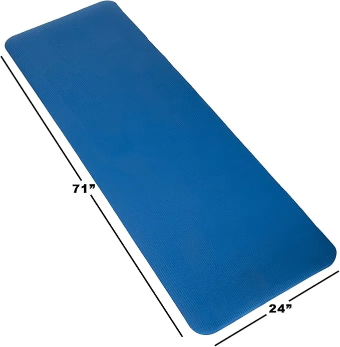 Extra-Thick Yoga Mat - Durable Comfort Non-Slip Foam Workout Mat for Fitness, Pilates, and Floor Exercises with Carrying Strap by Wakeman