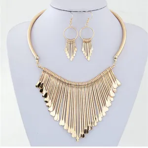 Fashion Europen Bijoux Jewelry Set Trendy Chunky Tassel Necklaces & Pendants Jewelry Sets Women Earing and Necklace Sets