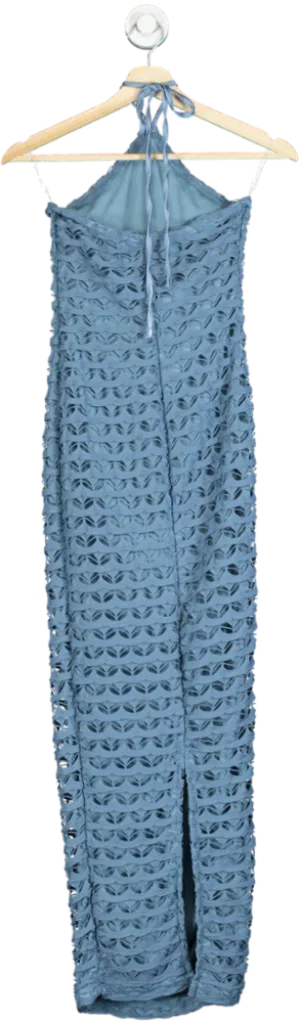 Fashion Nova Blue Halter Neck Maxi Dress XS