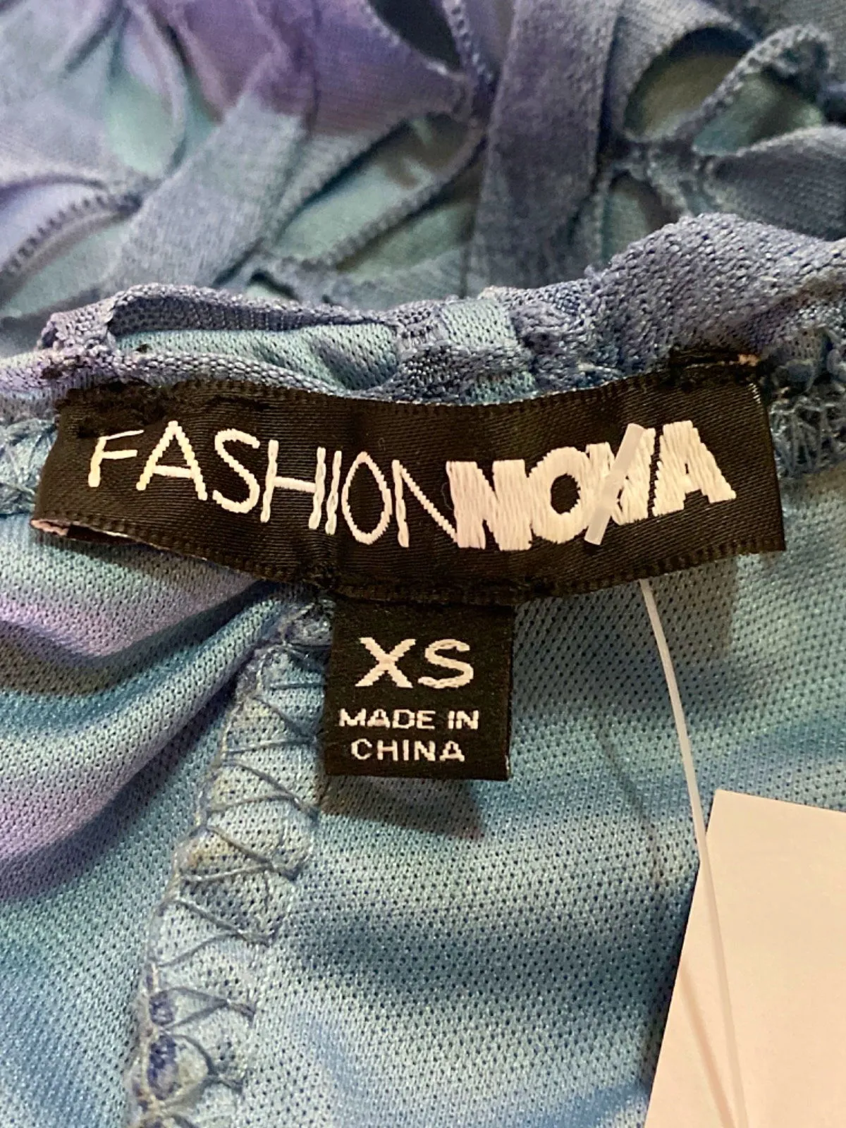 Fashion Nova Blue Halter Neck Maxi Dress XS