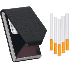 Felstar Metal Cigarette Case Holder for 7 Cigarettes Box Crush Proof Pocket Size - Oxford Black