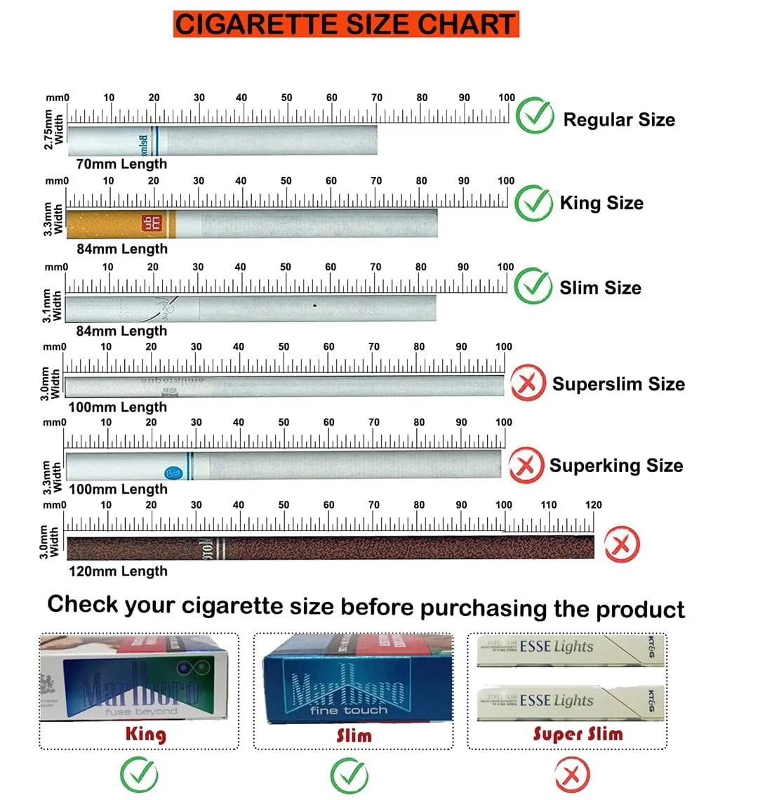 Felstar Metal Cigarette Case Holder for 7 Cigarettes Box Crush Proof Pocket Size - Oxford Black