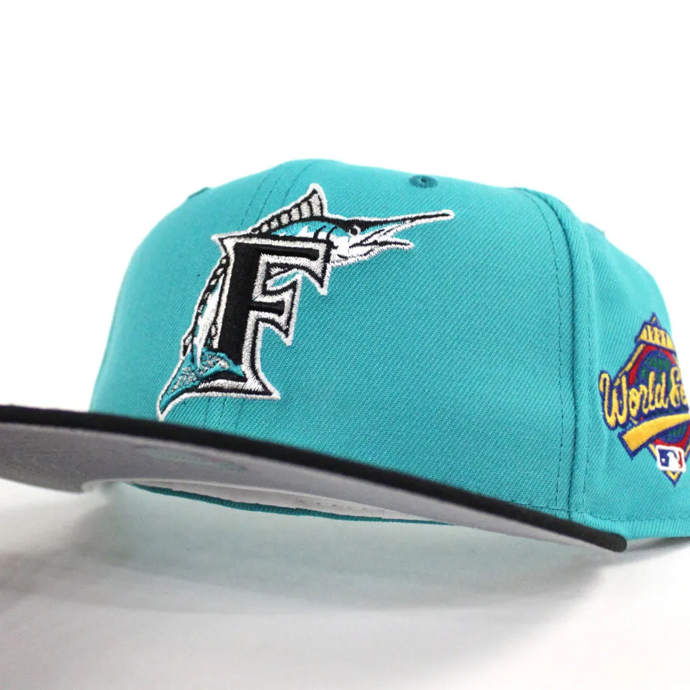 Florida Marlins 1997 World Series New Era 59Fifty Fitted Hat (Teal Black Gray Under brim)
