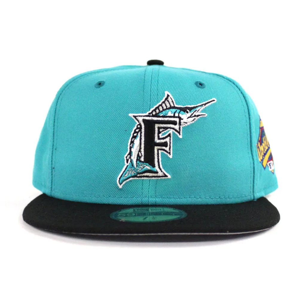 Florida Marlins 1997 World Series New Era 59Fifty Fitted Hat (Teal Black Gray Under brim)