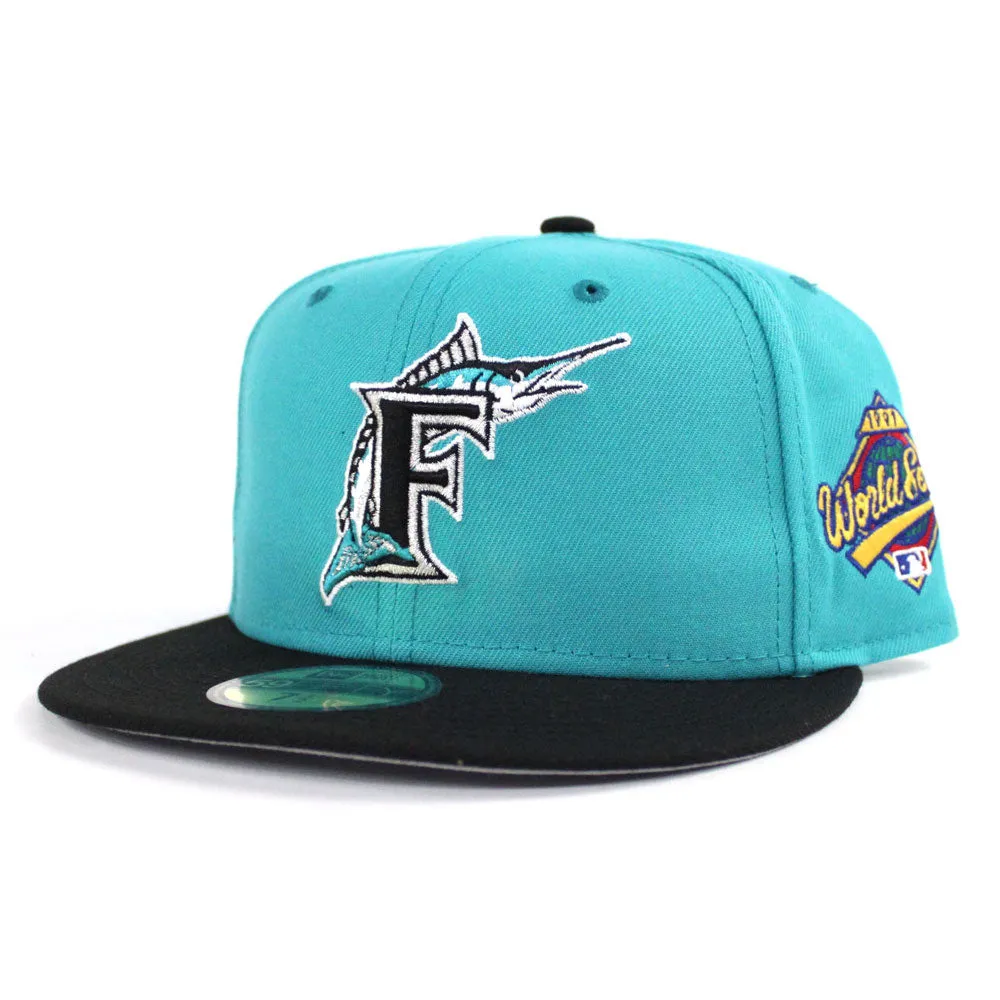 Florida Marlins 1997 World Series New Era 59Fifty Fitted Hat (Teal Black Gray Under brim)