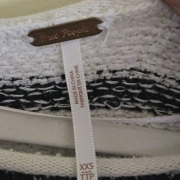 Free People Bardot Striped Knit Oversized Sweater Size XXS