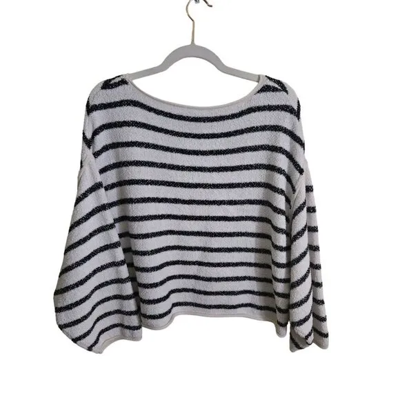 Free People Bardot Striped Knit Oversized Sweater Size XXS