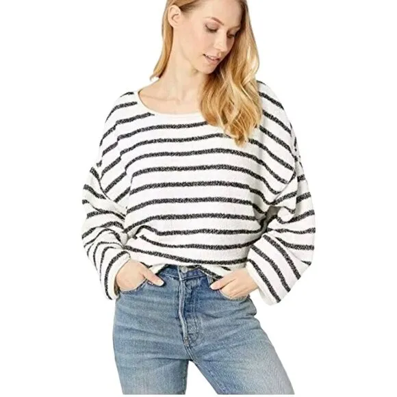 Free People Bardot Striped Knit Oversized Sweater Size XXS